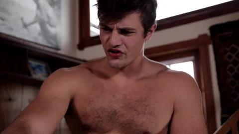 Next Door Raw: Hairy Leo Luckett jerking Charlie Pattinson